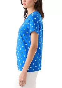 Women's Printed V-Neck Top