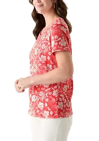 Women's Printed V-Neck Top