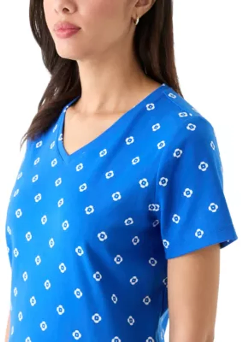 Women's Printed V-Neck Top