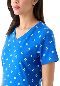 Women's Printed V-Neck Top