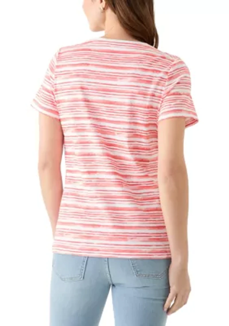 Women's Short Sleeve Crew Neck Printed T-Shirt