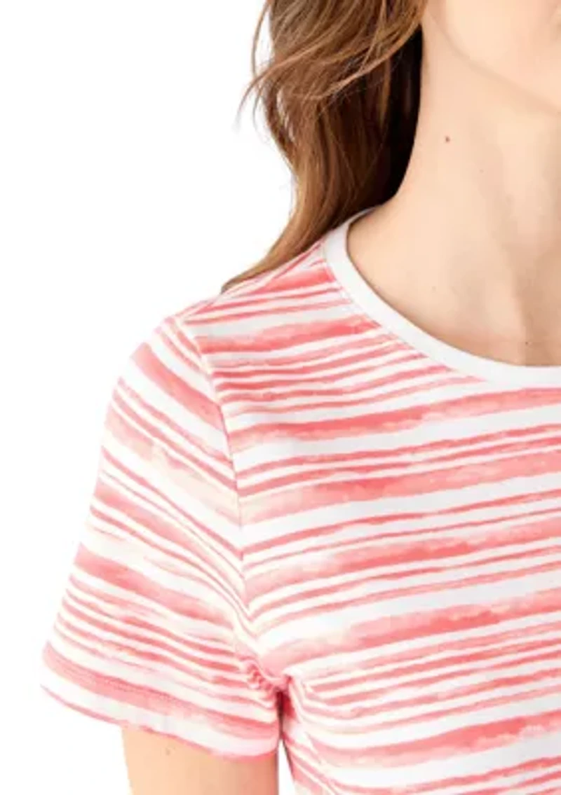 Women's Short Sleeve Crew Neck Printed T-Shirt