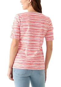Women's Elbow Ladder Sleeve Printed T-Shirt