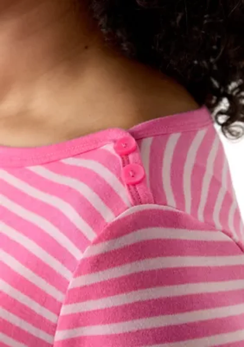 Women's 3/4 Sleeve Boat Neck Yarn Dyed T-Shirt