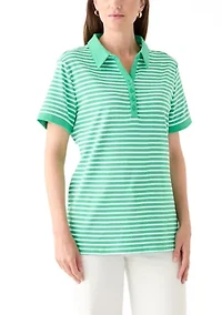 Women's Short Sleeve Yarn Dyed Polo Shirt