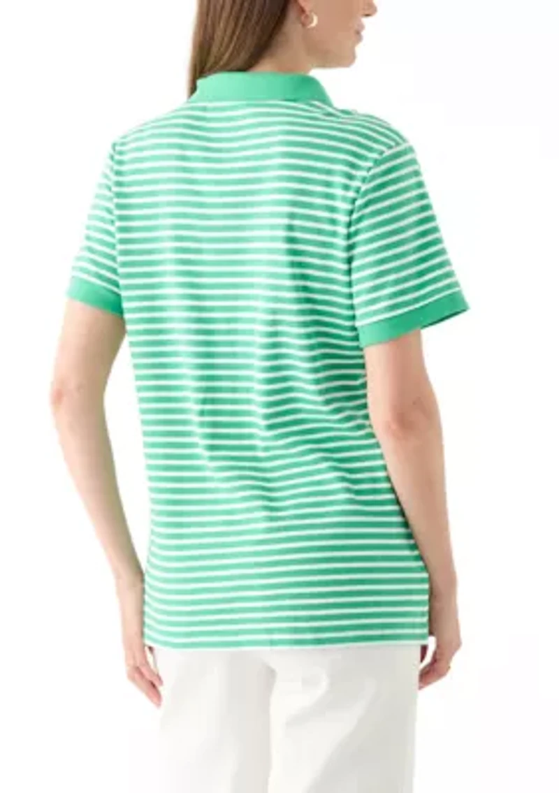 Women's Short Sleeve Yarn Dyed Polo Shirt