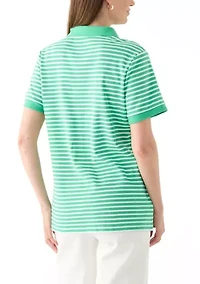 Women's Short Sleeve Yarn Dyed Polo Shirt