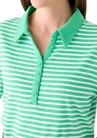 Women's Short Sleeve Yarn Dyed Polo Shirt