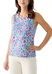 Women's Sleeveless Split Neck Tank Top