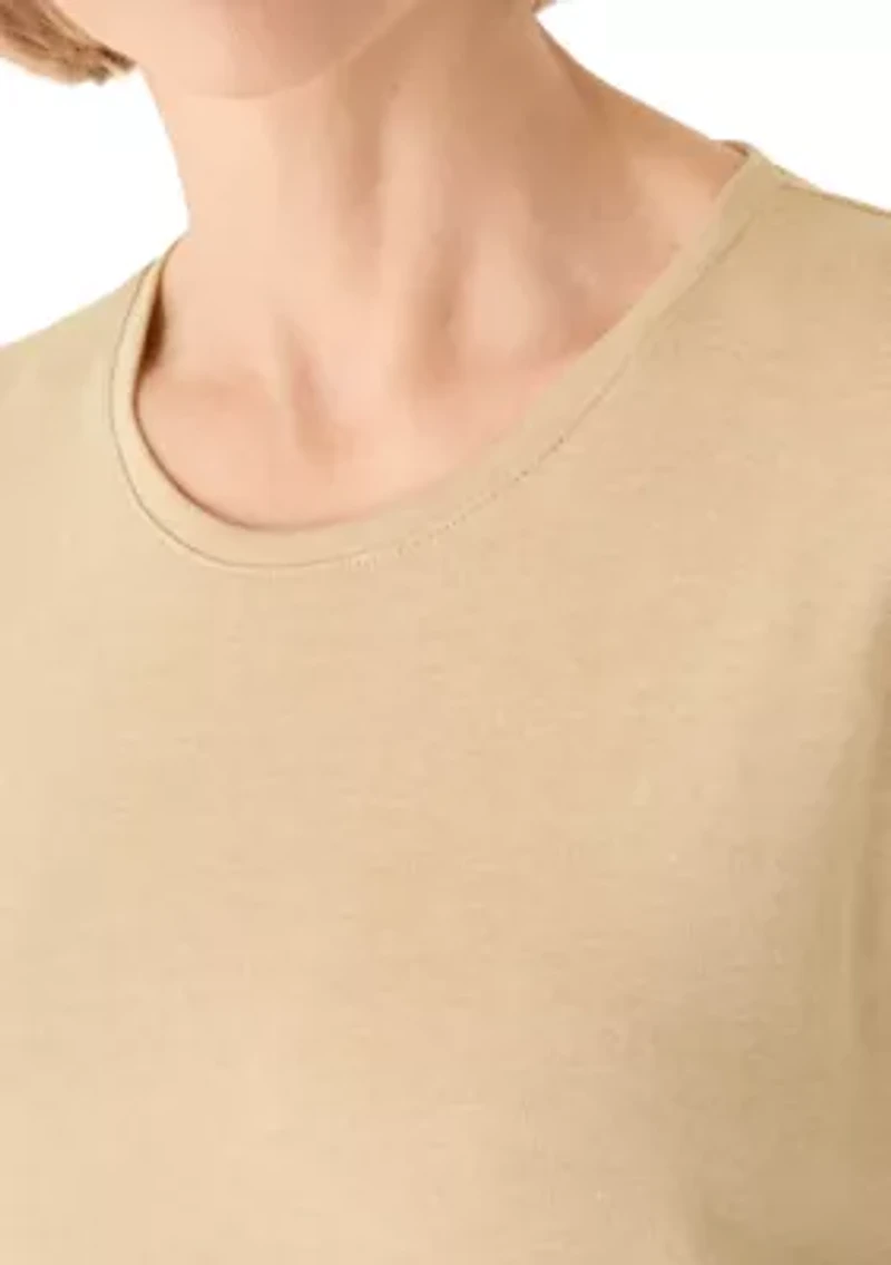 Women's Three-Quarter Sleeve Heather Crew Neck