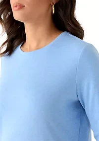 Women's Three-Quarter Sleeve Heather Crew Neck