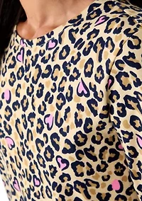 Women's Three-Quarter Sleeve Printed Crew Neck