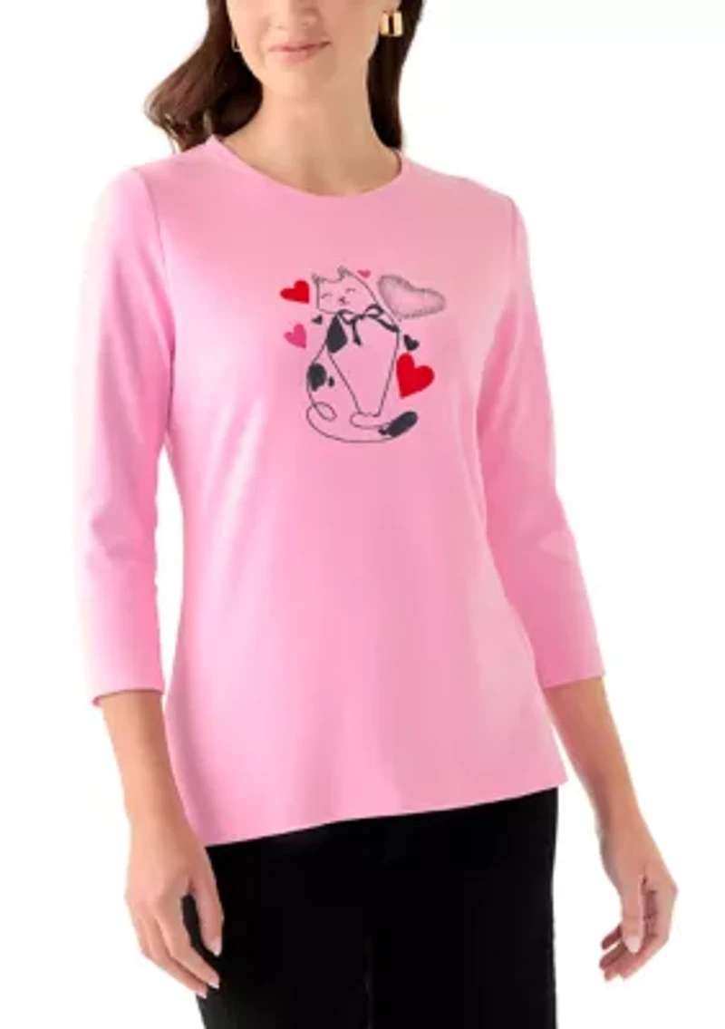 Women's Three-Quarter Sleeve Graphic Top