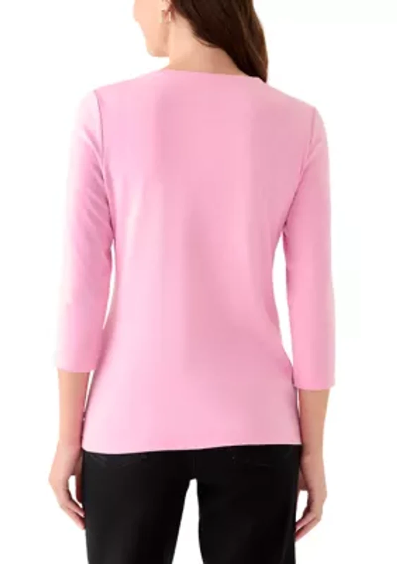 Women's Three-Quarter Sleeve Graphic Top