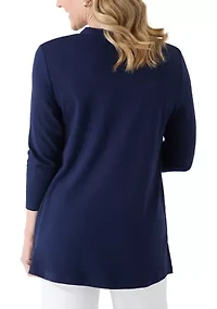 Women's 3/4 Sleeve V-Neck Tunic Top