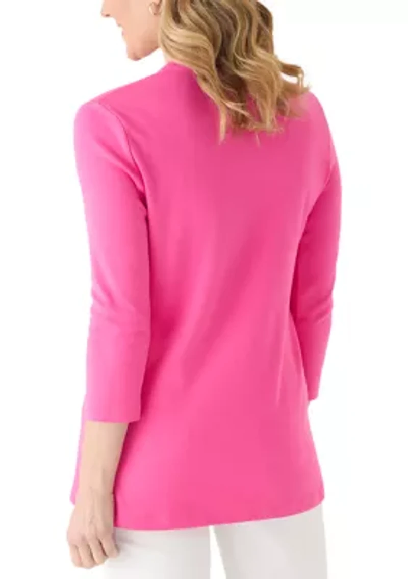 Women's 3/4 Sleeve V-Neck Tunic Top