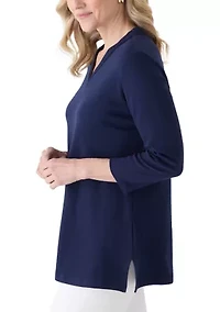 Women's 3/4 Sleeve V-Neck Tunic Top
