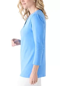 Women's 3/4 Sleeve Henley Shirt
