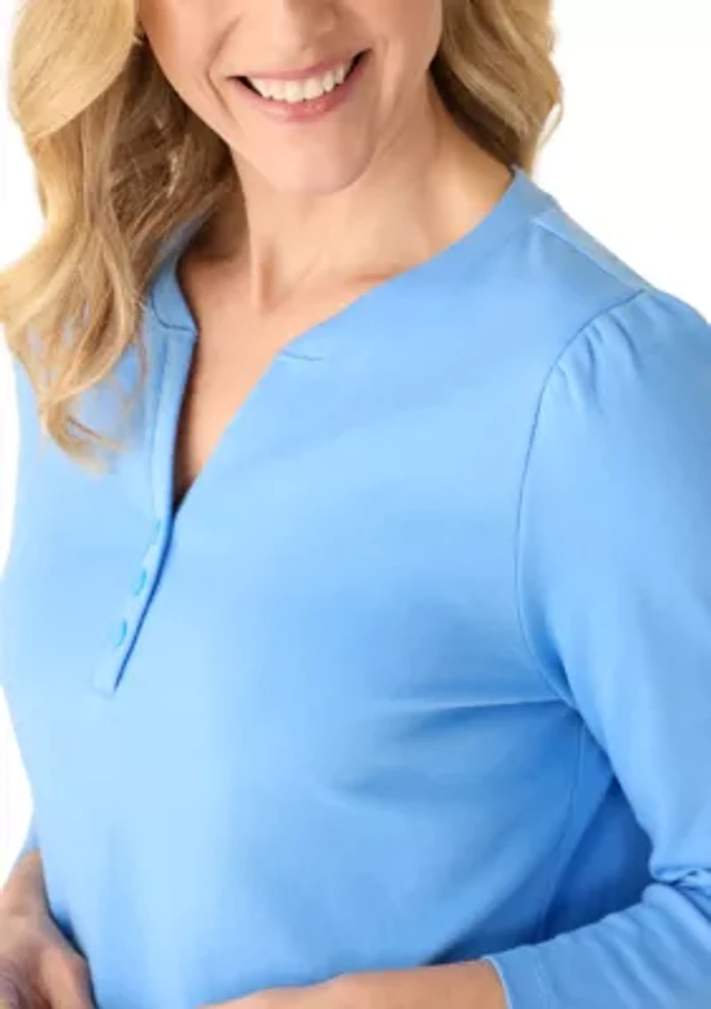 Women's 3/4 Sleeve Henley Shirt