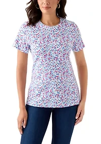 Women's Short Sleeve Crew Neck Print T-Shirt