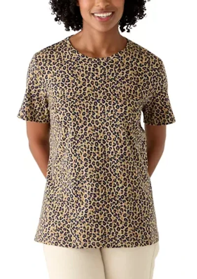 Women's Short Sleeve Crew Neck Print T-Shirt