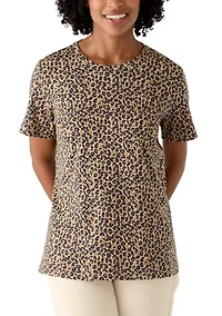 Women's Short Sleeve Crew Neck Print T-Shirt