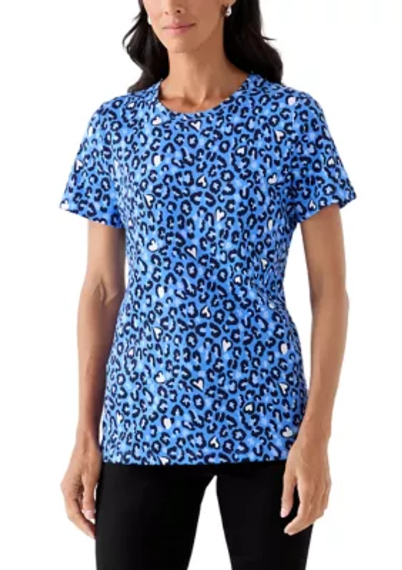 Women's Short Sleeve Crew Neck Print T-Shirt