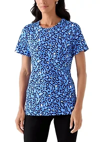 Women's Short Sleeve Crew Neck Print T-Shirt