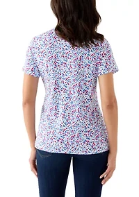 Women's Short Sleeve Crew Neck Print T-Shirt