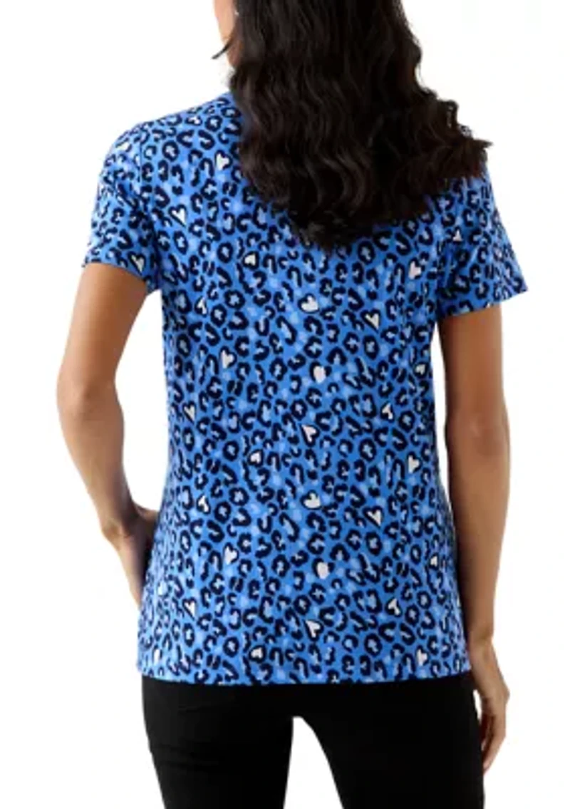 Women's Short Sleeve Crew Neck Print T-Shirt