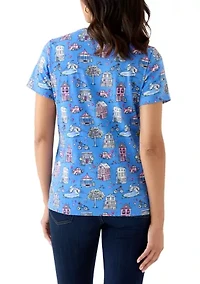 Women's Short Sleeve Crew Neck Print T-Shirt