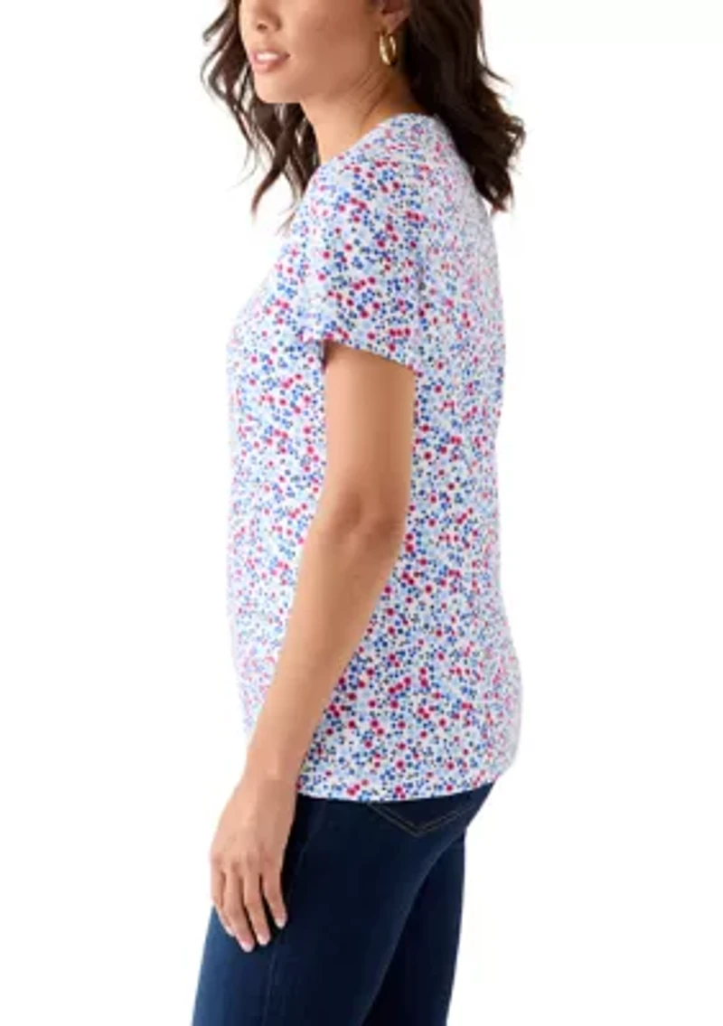 Women's Short Sleeve Crew Neck Print T-Shirt