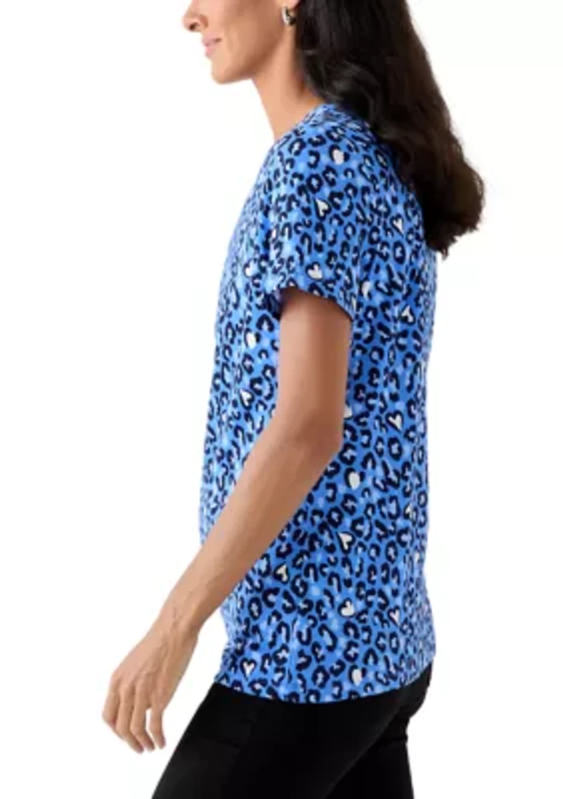 Women's Short Sleeve Crew Neck Print T-Shirt