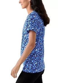 Women's Short Sleeve Crew Neck Print T-Shirt