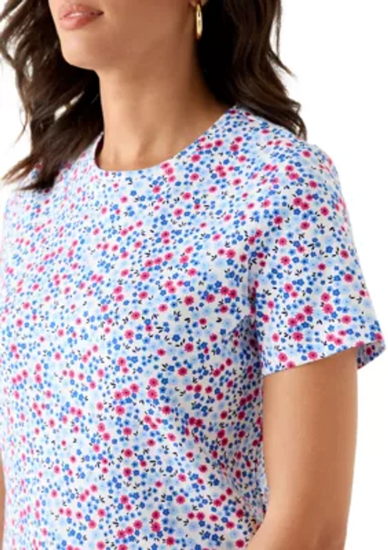 Women's Short Sleeve Crew Neck Print T-Shirt