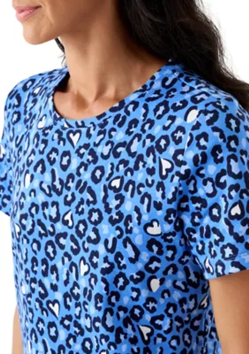 Women's Short Sleeve Crew Neck Print T-Shirt