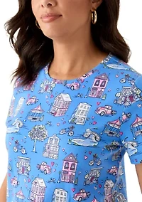 Women's Short Sleeve Crew Neck Print T-Shirt