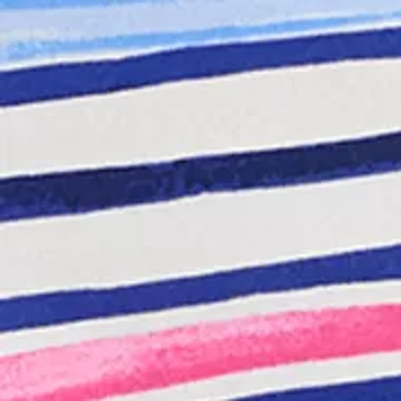 Women's Short Sleeve Crew Neck Print Stripe T-Shirt