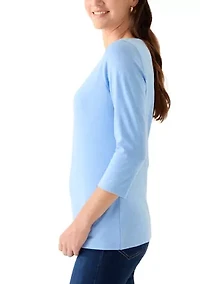 Women's 3/4 Sleeve Split Neck Top