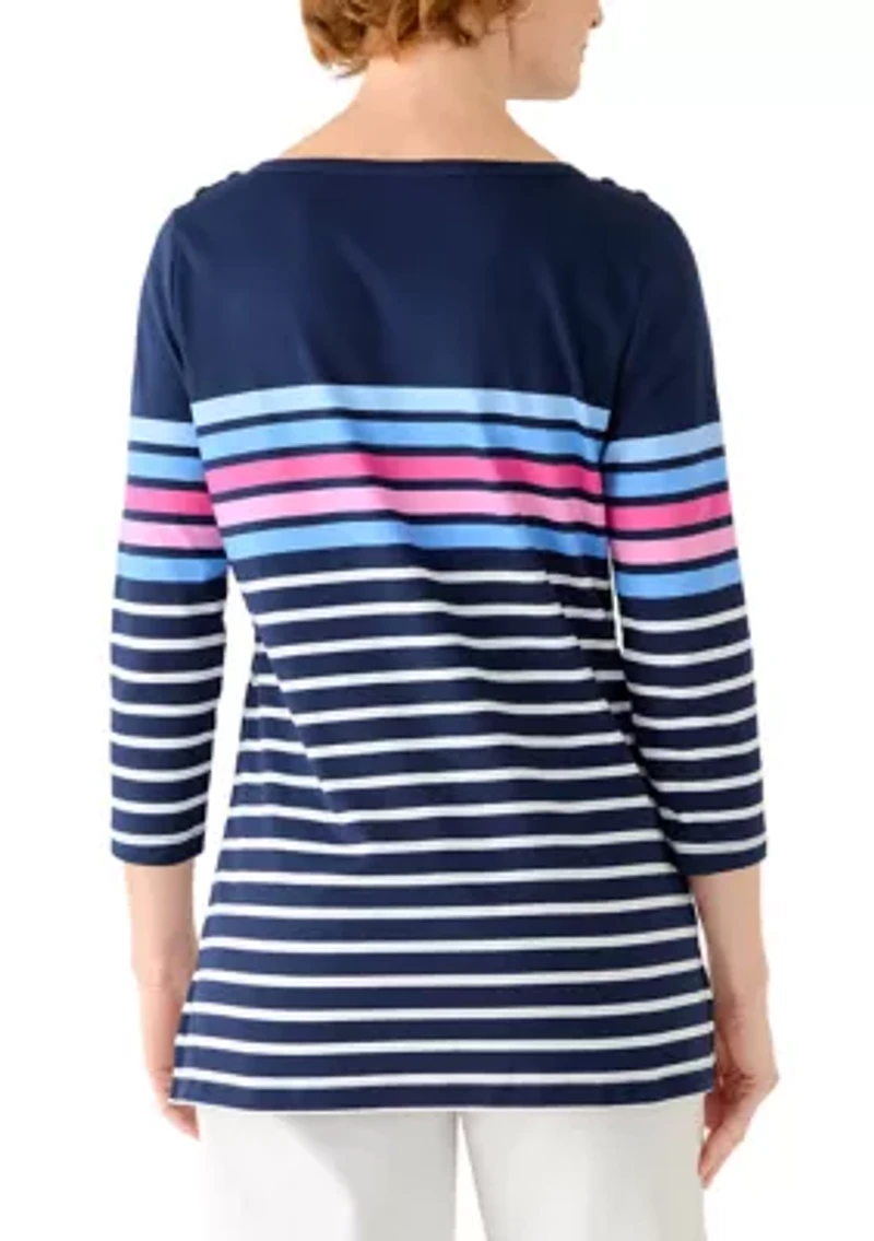 Women's 3/4 Sleeve Placement Print Shirt