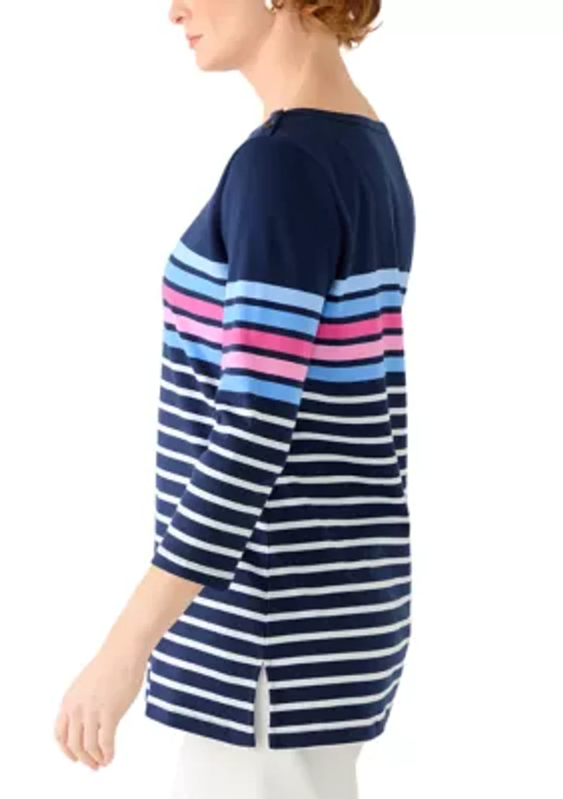 Women's 3/4 Sleeve Placement Print Shirt