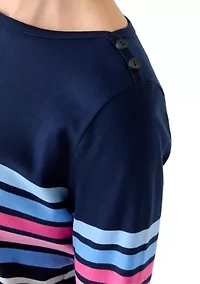 Women's 3/4 Sleeve Placement Print Shirt