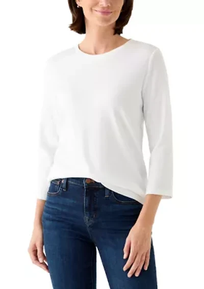 Women's 3/4 Sleeve Crew Neck Core Solid Top