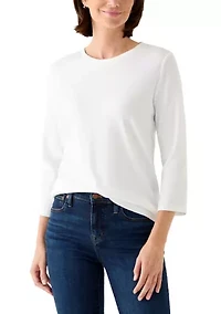 Women's 3/4 Sleeve Crew Neck Core Solid Top