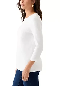 Women's 3/4 Sleeve Crew Neck Core Solid Top
