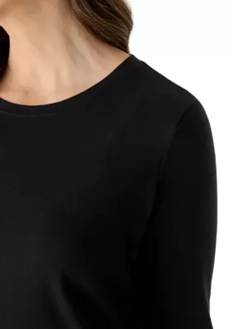 Women's 3/4 Sleeve Crew Neck Core Solid Top