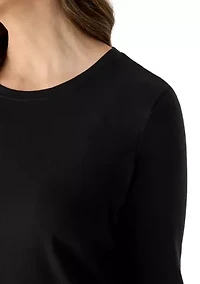Women's 3/4 Sleeve Crew Neck Core Solid Top