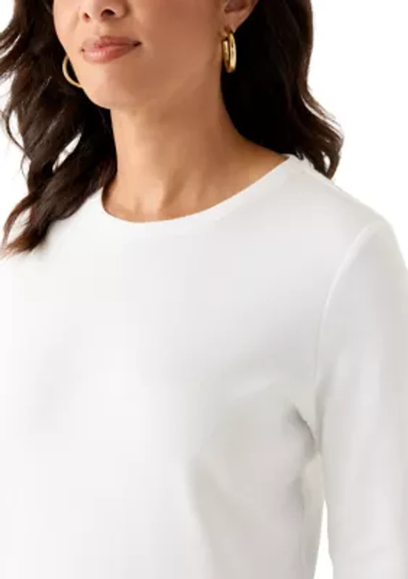 Women's 3/4 Sleeve Crew Neck Core Solid Top