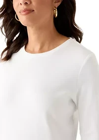 Women's 3/4 Sleeve Crew Neck Core Solid Top