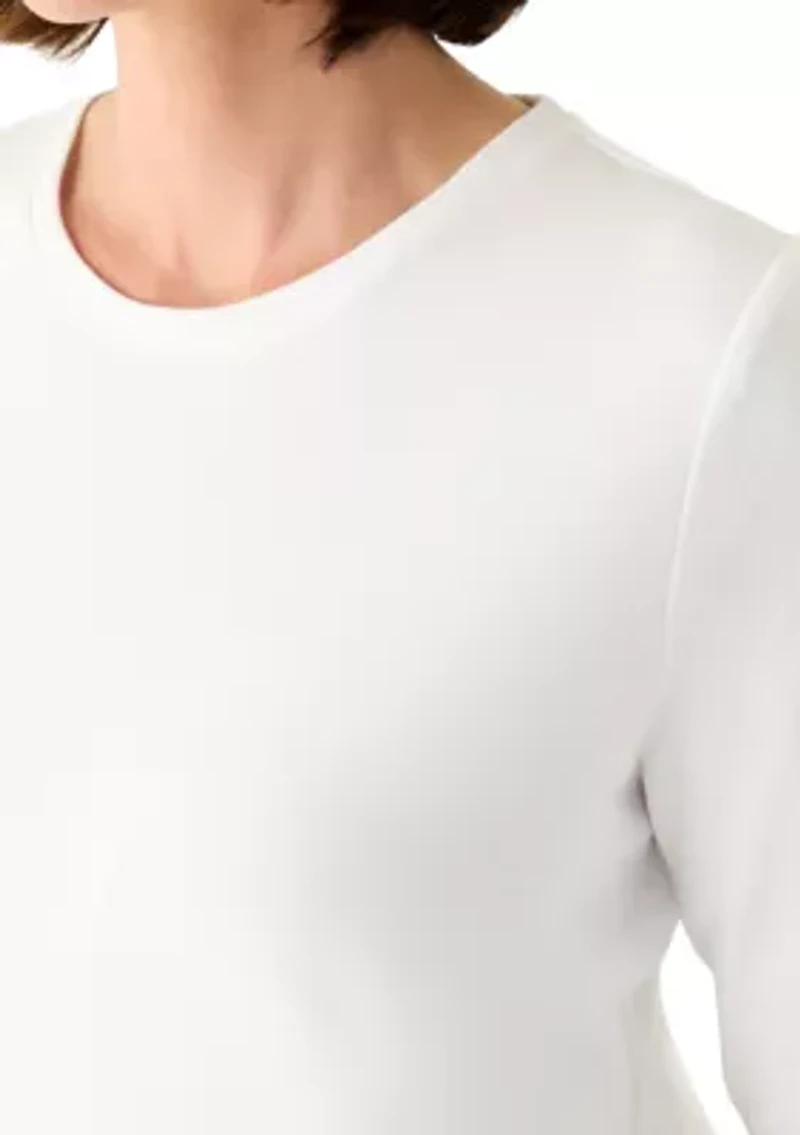 Women's 3/4 Sleeve Crew Neck Core Solid Top